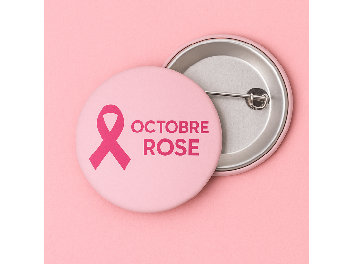 Badge épingle Octobre Rose