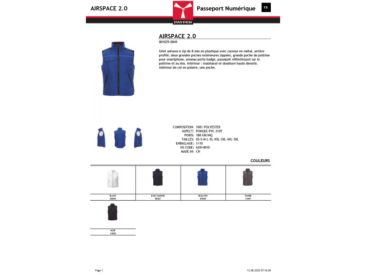 Bodywarmer classique - AIRSPACE 2.0
