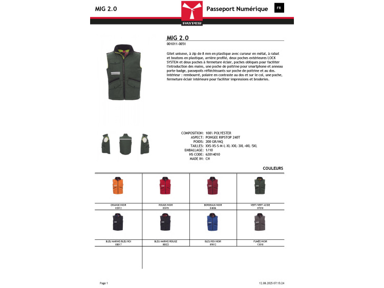 Bodywarmer reflex - MIG 2.0