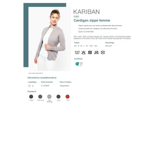 Cardigan zippé femme  K962