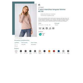 CGTW06T  Tshirt manches longues femme E150