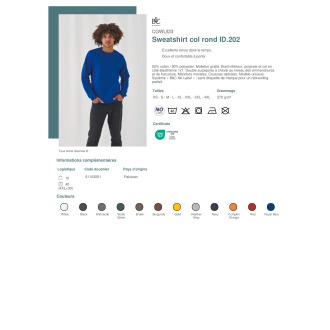 CGWUI23  Sweatshirt col rond ID202