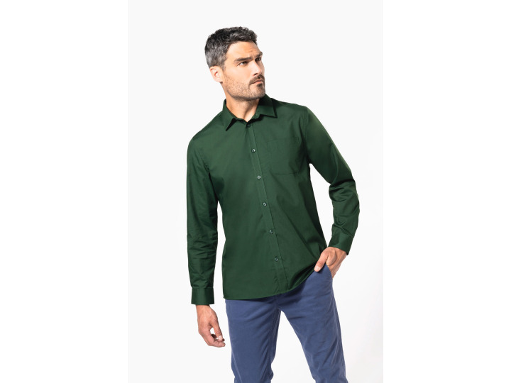 Chemise popeline polycoton entretien facile homme  K545
