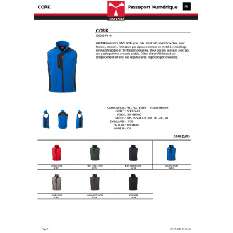 CORK  Softshell sans manche bicolore