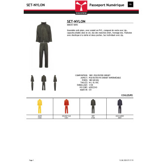 Ensemble veste  pantalon imperméable  SET NYLON
