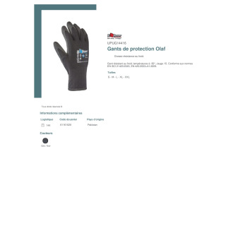 Gants de protection Olaf  UPUG14416