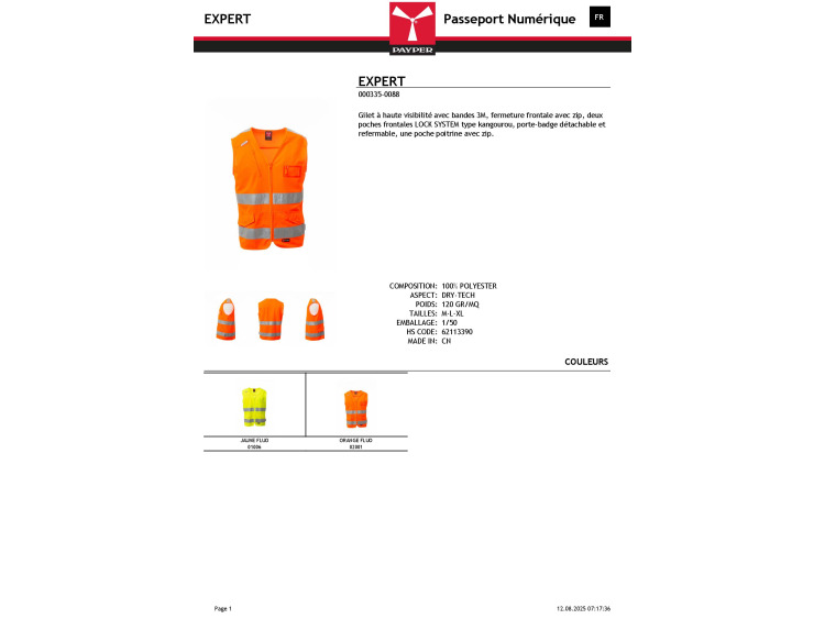 Gilet dry tech réfléchissant 3M - EXPERT