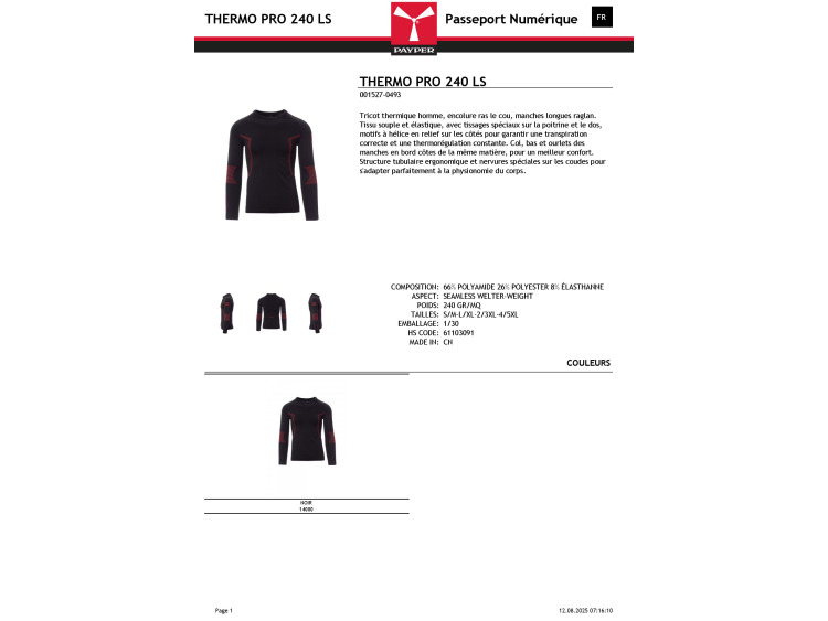 Homme - THERMO PRO LS 240