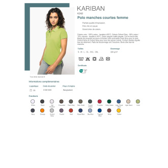 K242  Polo manches courtes femme