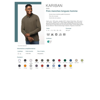 K243  Polo manches longues homme