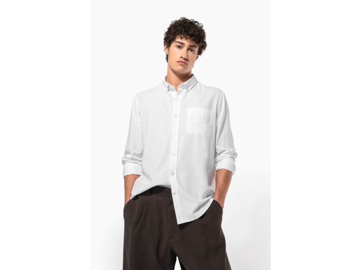 K516  Chemise Oxford lavée manches longues