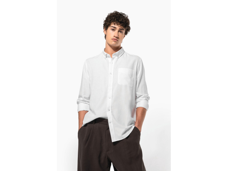 K516 - Chemise Oxford lavée manches longues