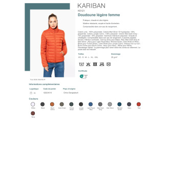 K6121  Doudoune légère femme