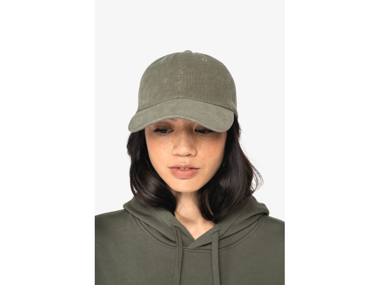 NS016 - Casquette &eacute;coresponsable en velours c&ocirc;tel&eacute; 6 panneaux unisexe