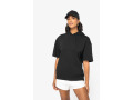 NS406 - Sweat-shirt &eacute;coresponsable &agrave; capuche &agrave; &eacute;paules tombantes manches courtes French Terry unisex