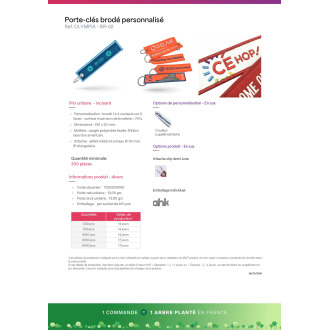 OLYMPIAB  Porteclés textile brodé