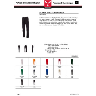 Pantalon cargo confort  POWER STRECH SUMMER