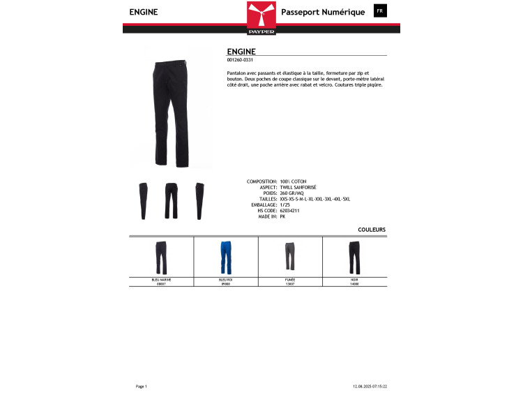 Pantalon classique - ENGINE