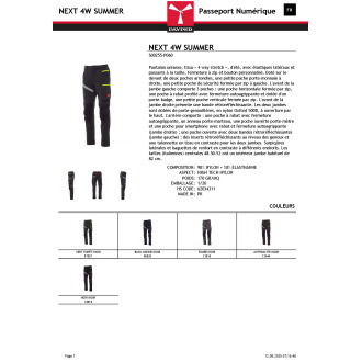 Pantalon été multipoches  NEXT 4W SUMMER