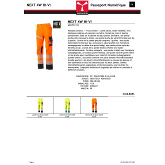 Pantalon réfléchissant  NEXT 4W HI VI