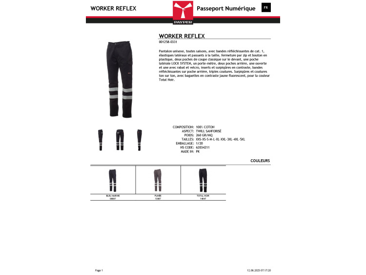 Pantalon réfléchissant - WORKER REFLEX