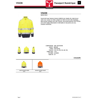 Polaire demi zip réfléchissant  VISION