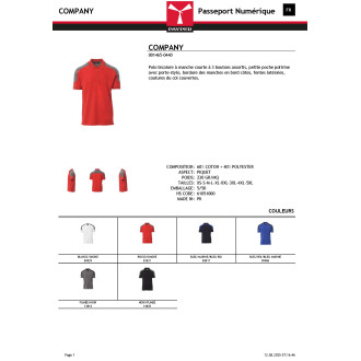 Polo bicolore manches courtes  COMPANY