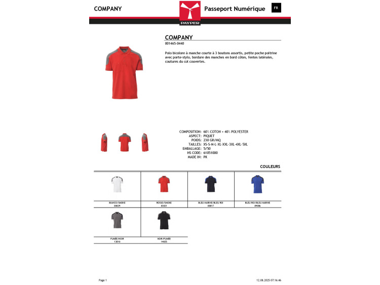 Polo bicolore manches courtes - COMPANY