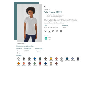 Polo femme ID001  CGPWI11