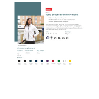 R231F  Veste Softshell Femme Printable
