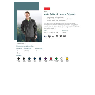 R231M  Veste Softshell Homme Printable