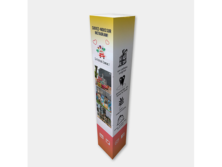 Totem carton 4 faces