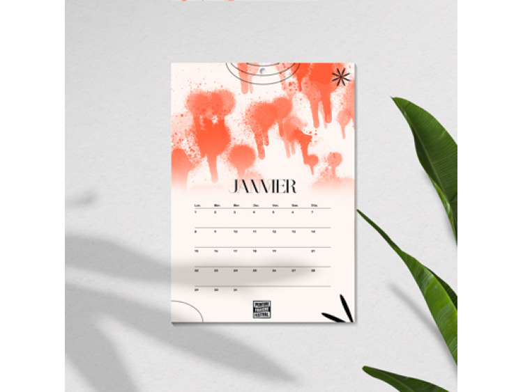 Calendrier mural encollé