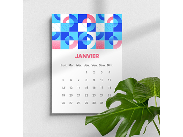 Calendrier mural encollé