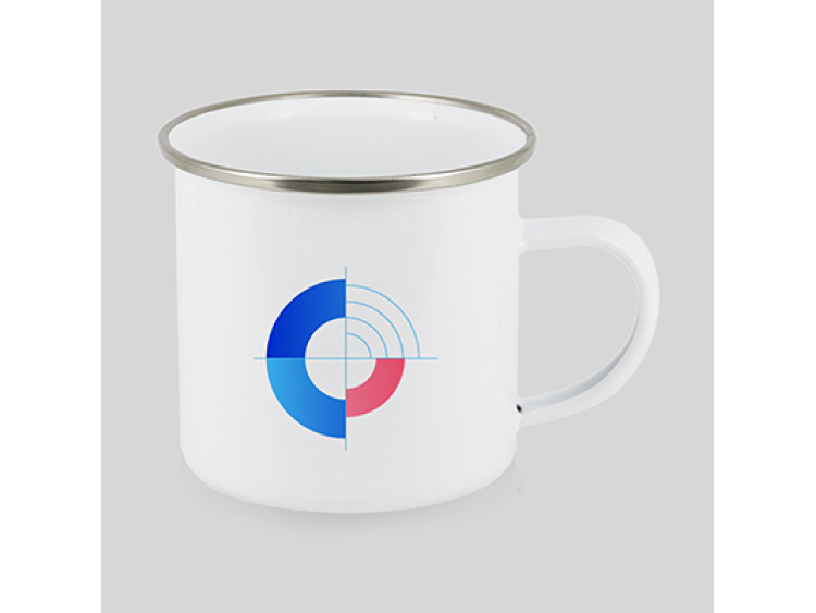Mug blanc &eacute;maill&eacute;