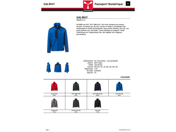 Softshell manches longues bicolore - GALWAY