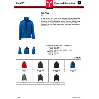 Softshell manches longues bicolore  GALWAY