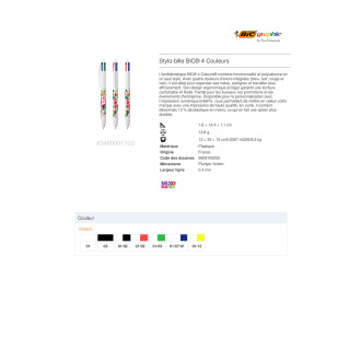 Stylobille BIC® 4 Couleurs  3460001100