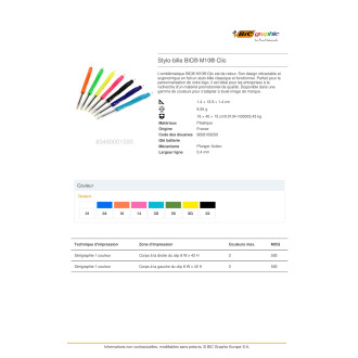 Stylobille BIC® M10® Clic  3460001590