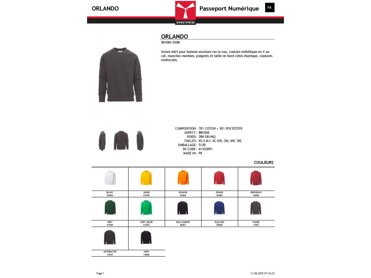 Sweat-shirt col rond design - ORLANDO
