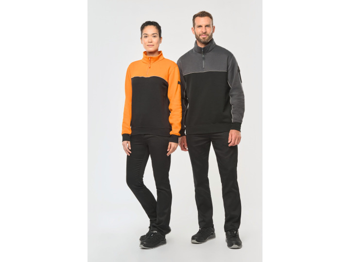 Sweatshirt écoresponsable col zippé unisexe  WK404
