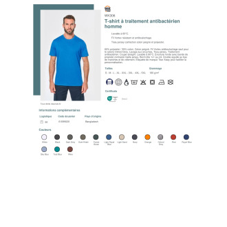 Tshirt à traitement antibactérien homme  WK306