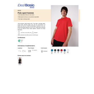 TTIB200  Polo sport homme