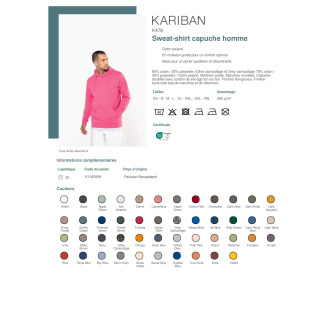 TTK476  Sweatshirt capuche homme