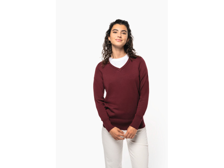 TTK966 - Pull col V femme