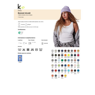 TTKP031  Bonnet tricoté