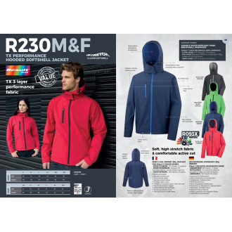 TTR230M  Veste Softshell Capuche Homme TX Performance