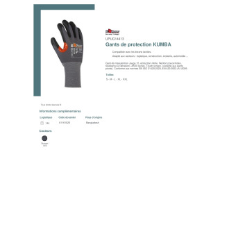 TTUPUG14413  Gants de protection KUMBA