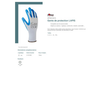 TTUPUG14415  Gants de protection LAPIS