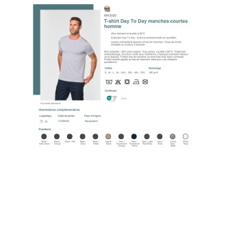 TTWK3020  Tshirt Day To Day manches courtes homme